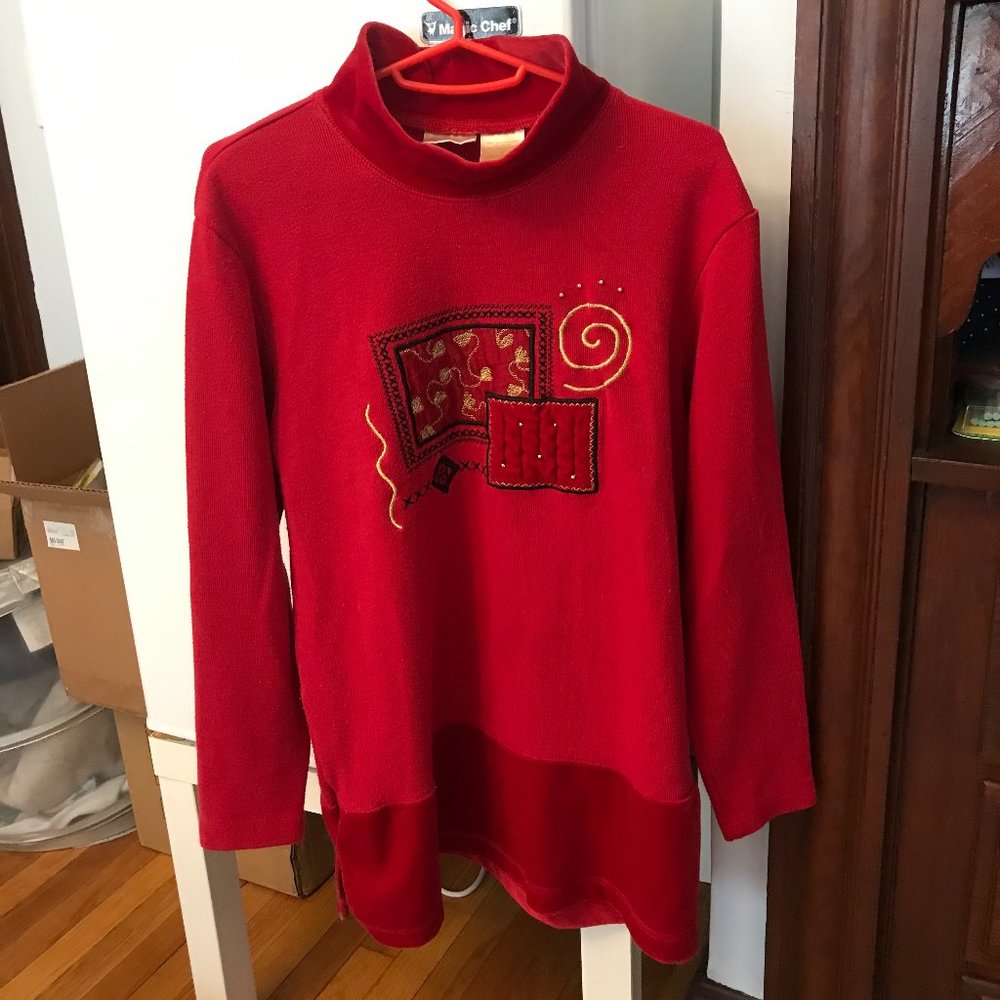 Bobbie Brooks Red Tunics with High Neck
